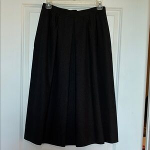 VTG pleated wool blend skirt by Evan Picone charcoal gray fully lined Size XS